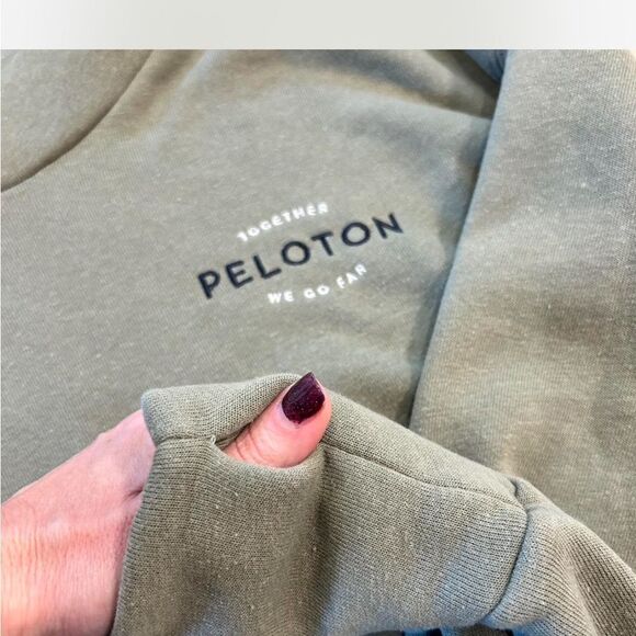NWT Peloton Olive Green Funnel Neck Sweatshirt, Women’s Size Large - Picture 4 of 7
